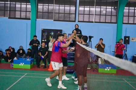 Tampil Dominan di GOR Kemenkes, ATR/BPN Amankan Tiket Semifinal Bulutangkis KORPRI
